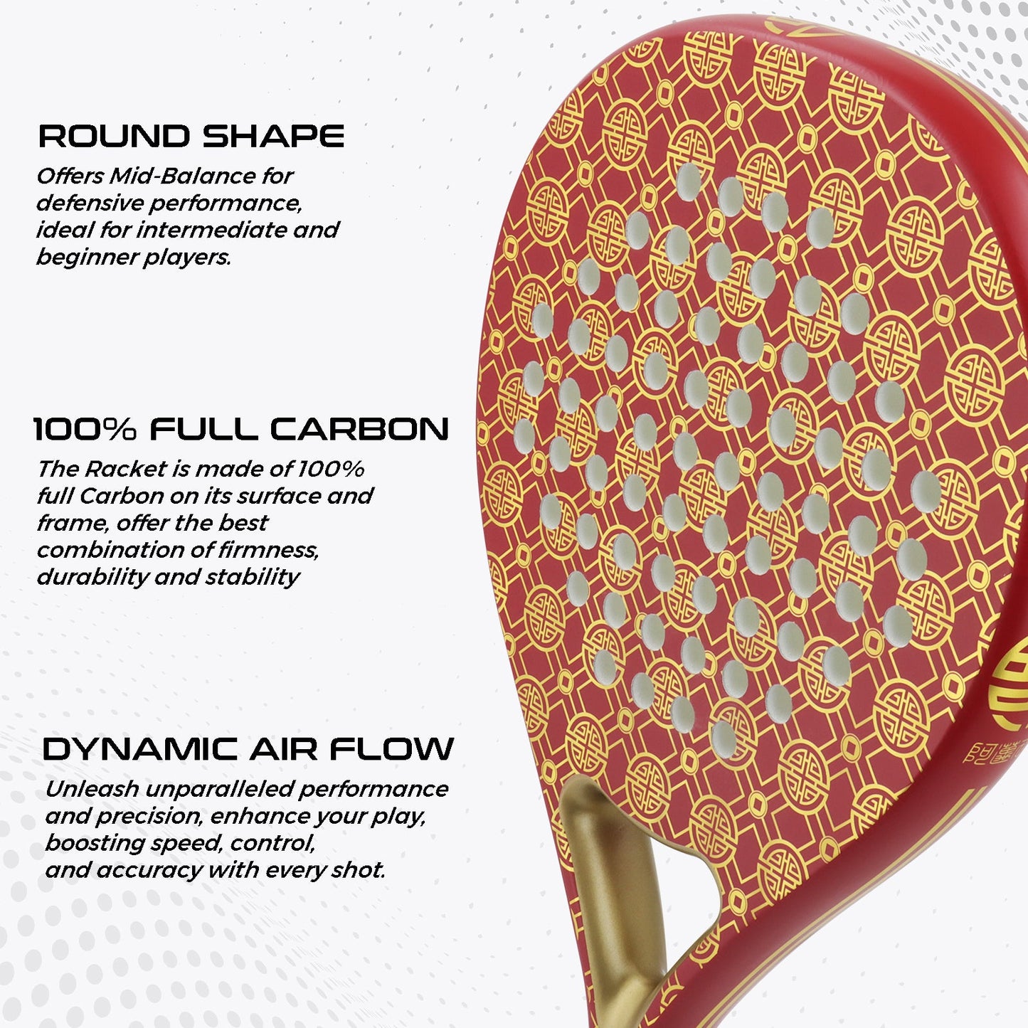 Luna Control Women's Padel Racket - Cherry Red