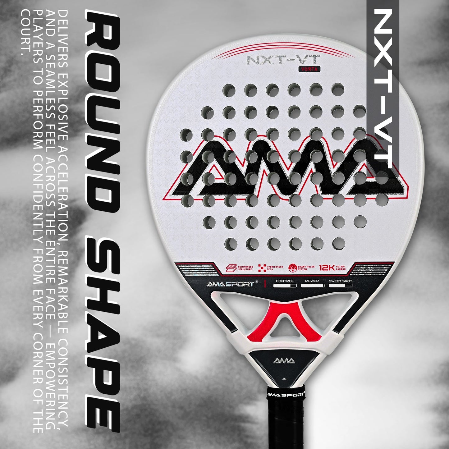 Luna Control Women's Padel Racket - Arctic White