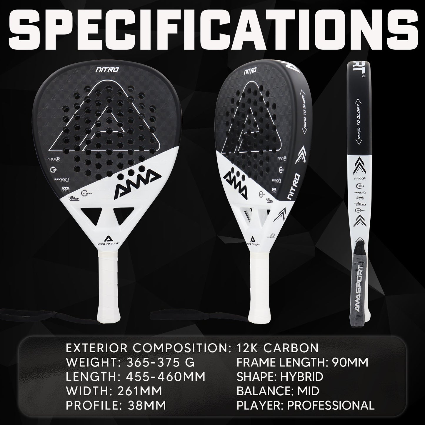 Luna Control Women's Padel Racket - Pure White