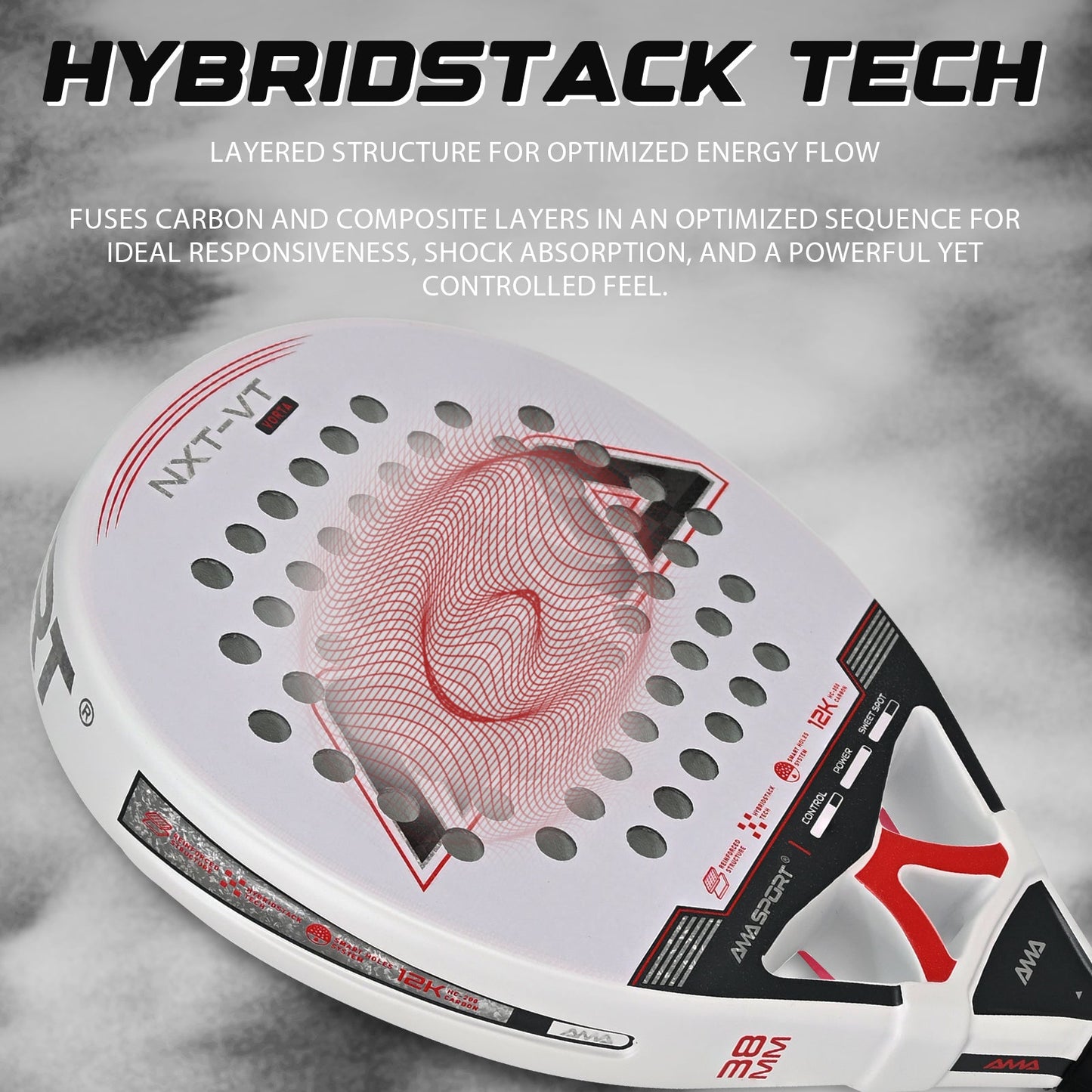 Luna Control Women's Padel Racket - Arctic White